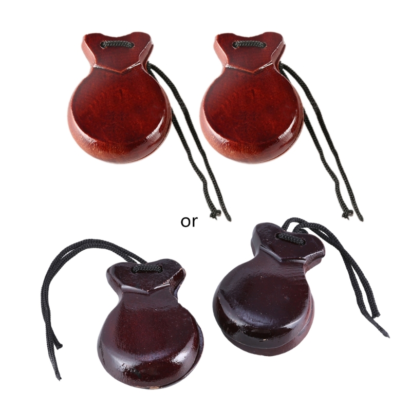 Castanet Flamenco - 2 Stück spanische Kastagnetten aus Holz,