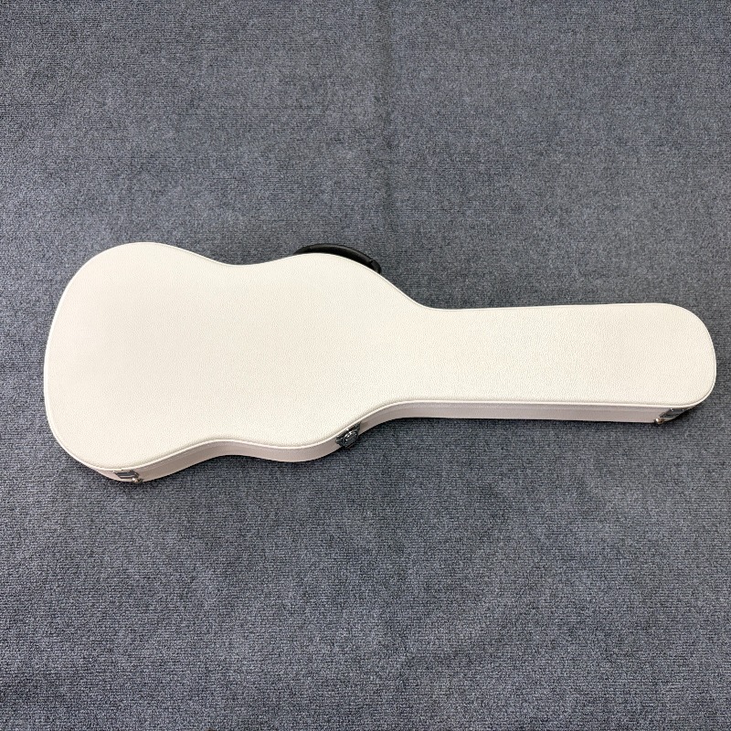 Musical Instrument Gif - Reinweißer Elektrogitarrenkoffer aus Leder, Matt, Tragbar,