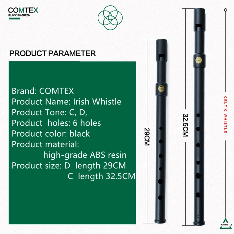Penny Whistle D - 1 Stück Hochwertige irische COMTEX Blechpfeife