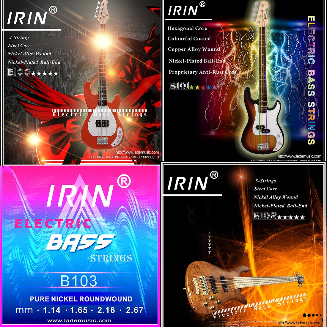 Musical Instrument Strings - IRIN E-Bass-Saiten, professionelles Zubehör für Saiteninstrumente,