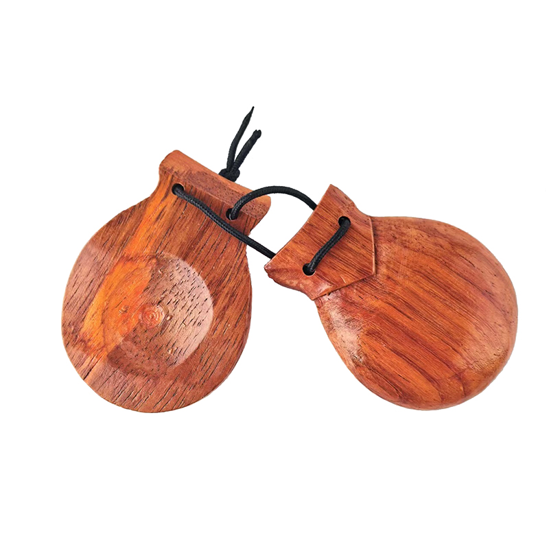 Castanet Flamenco - 2 Stück Traditionelle Holz-Kastagnetten Spanische Kastagnetten