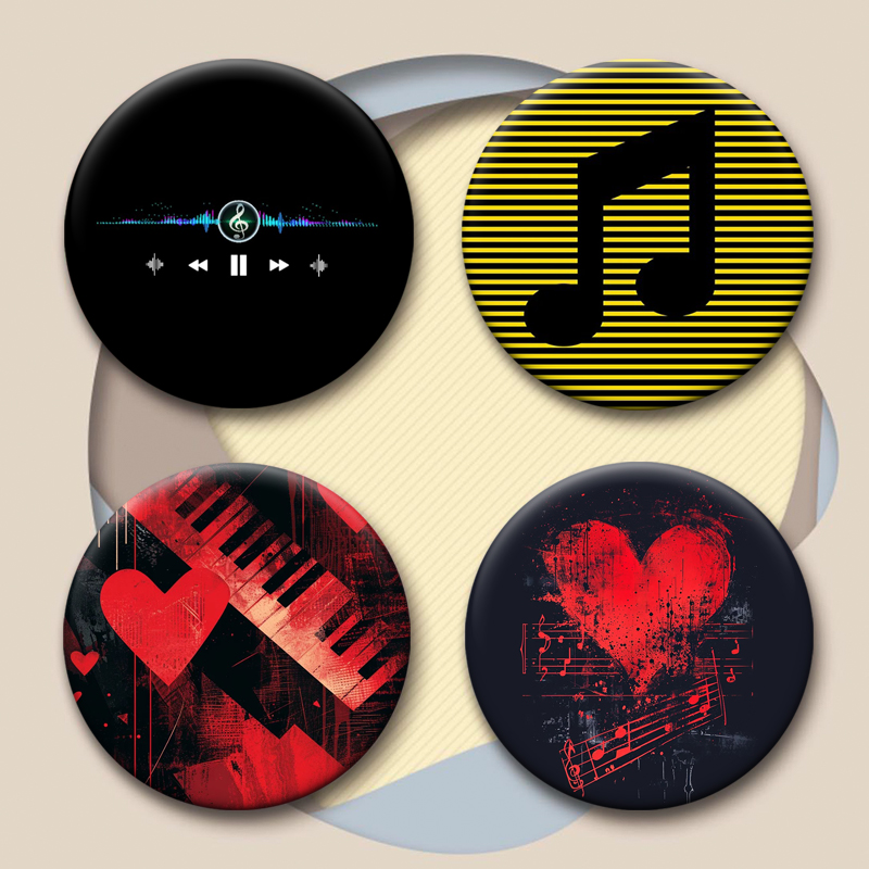 Musiknote, kreatives Abzeichen – Musical Instrument Symbols Bewertung und Preis