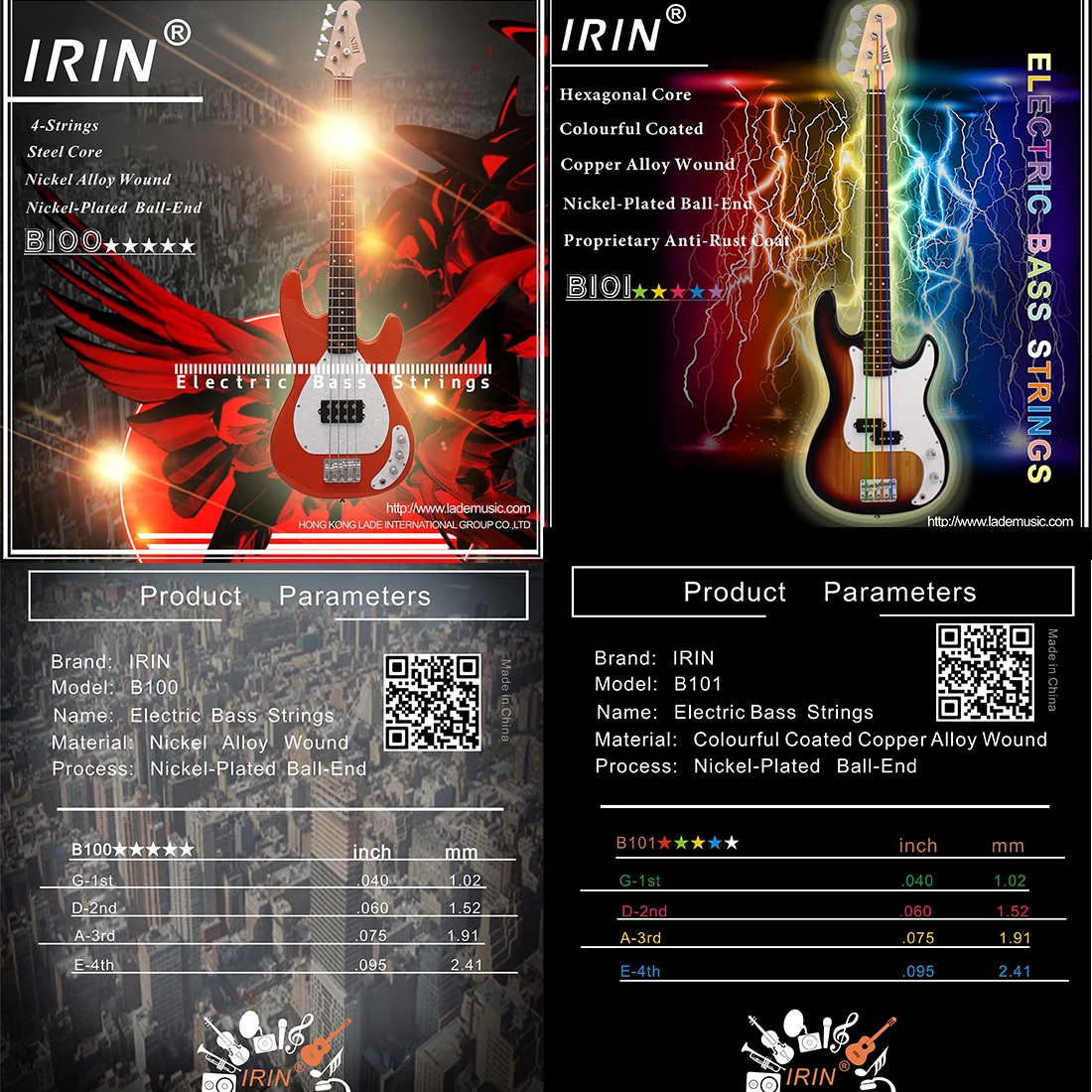 IRIN E-Bass-Saiten, profession – Musical Instrument Strings Bewertung und Preis